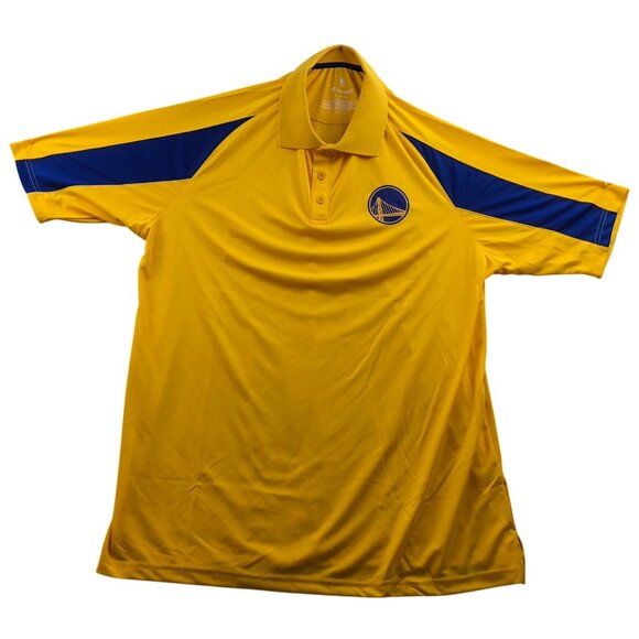 Golden State Warriors Fanatics Mens Polo Shirt Size XL Basketball Jersey Yellow - Picture 1 of 7